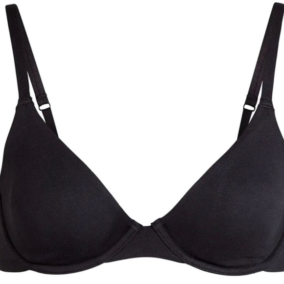 SKIMS Cotton Jersey T'Shirt Bra Plus Size Lined No Padding Onyx Size 46D - Picture 1 of 5